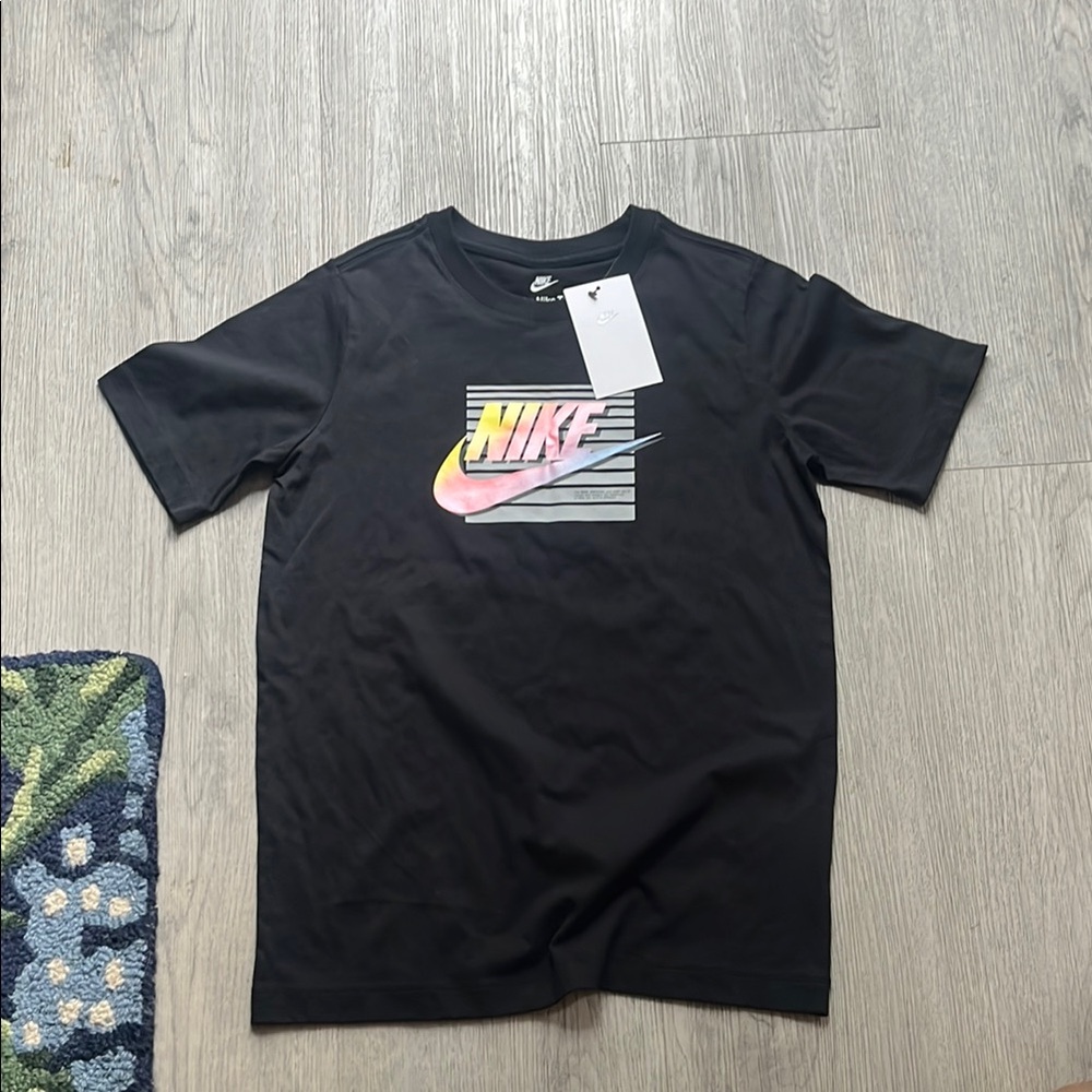 Nike Black Short Sleeve Tee with Colorful Logo